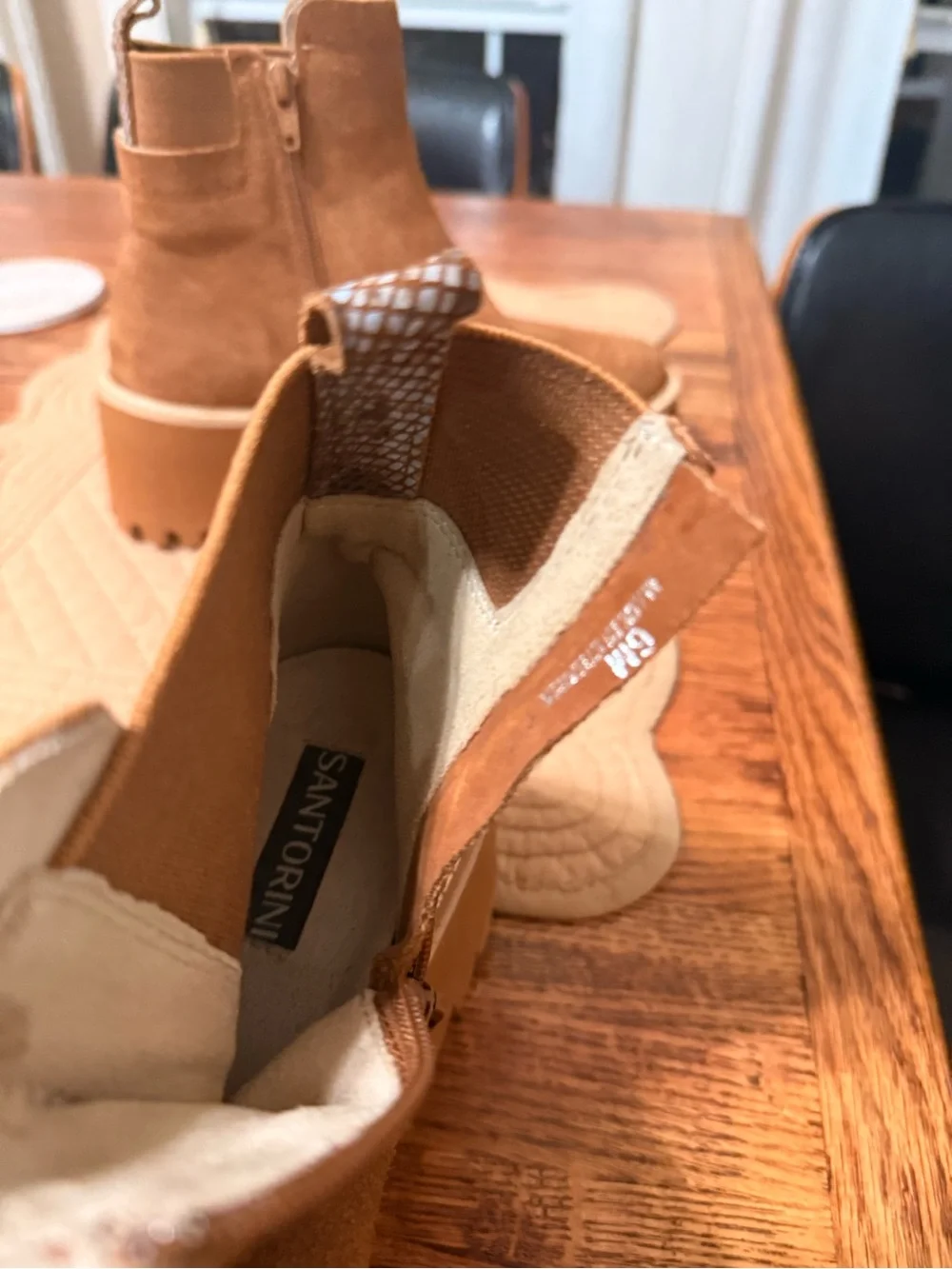 Suede Lug Sole Ankle Boots - Chestnut